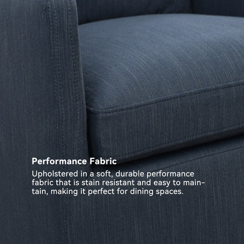 Sean Performance Dining Chair with Casters - Upholstered Dining Chair | Modern Dining Chairs | Kinwell Furniture | Performance Fabric Dining Chairs